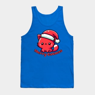 Red catmas Christmas cat Tank Top